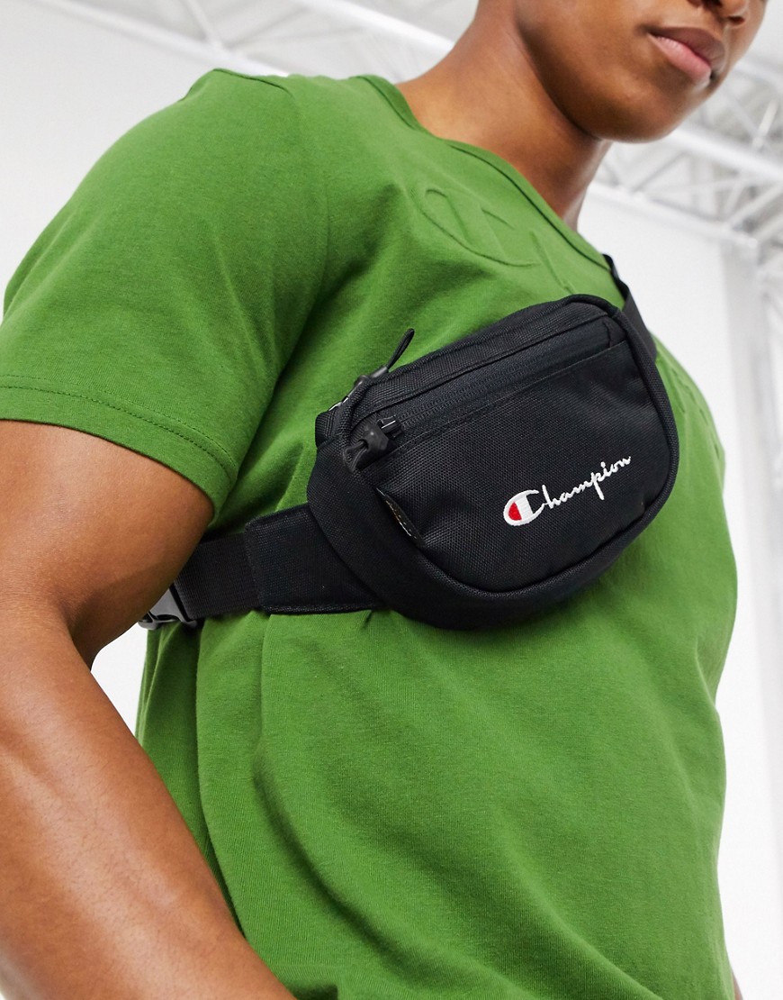 фото Черная сумка-кошелек на пояс с логотипом champion-черный