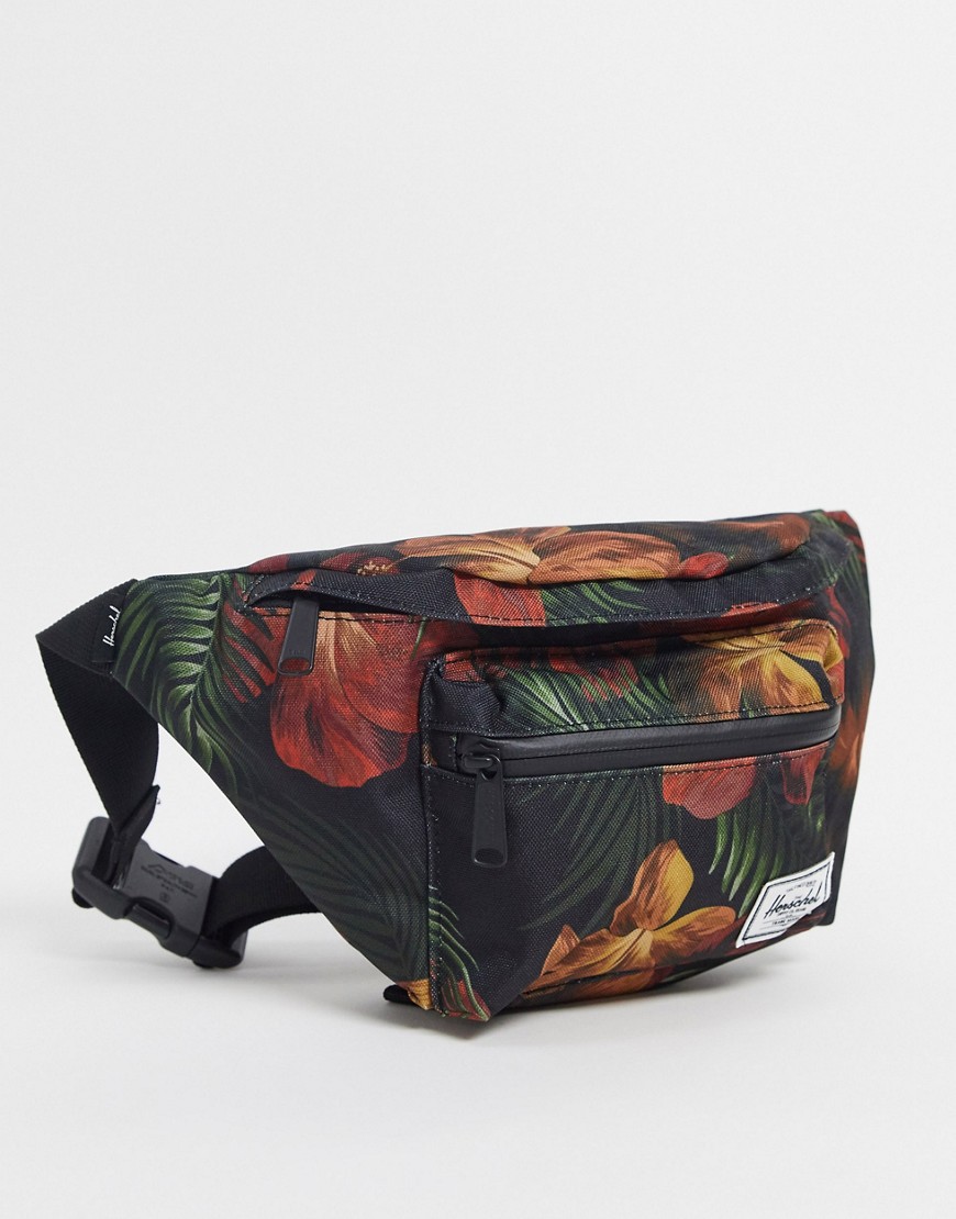 фото Черная сумка-кошелек на пояс с цветочным принтом herschel supply co-черный