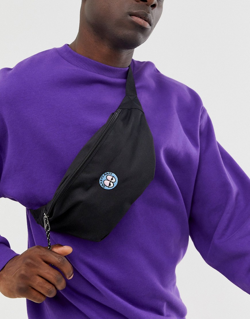 фото Черная сумка-кошелек с вышивкой "take it easy" asos design-черный