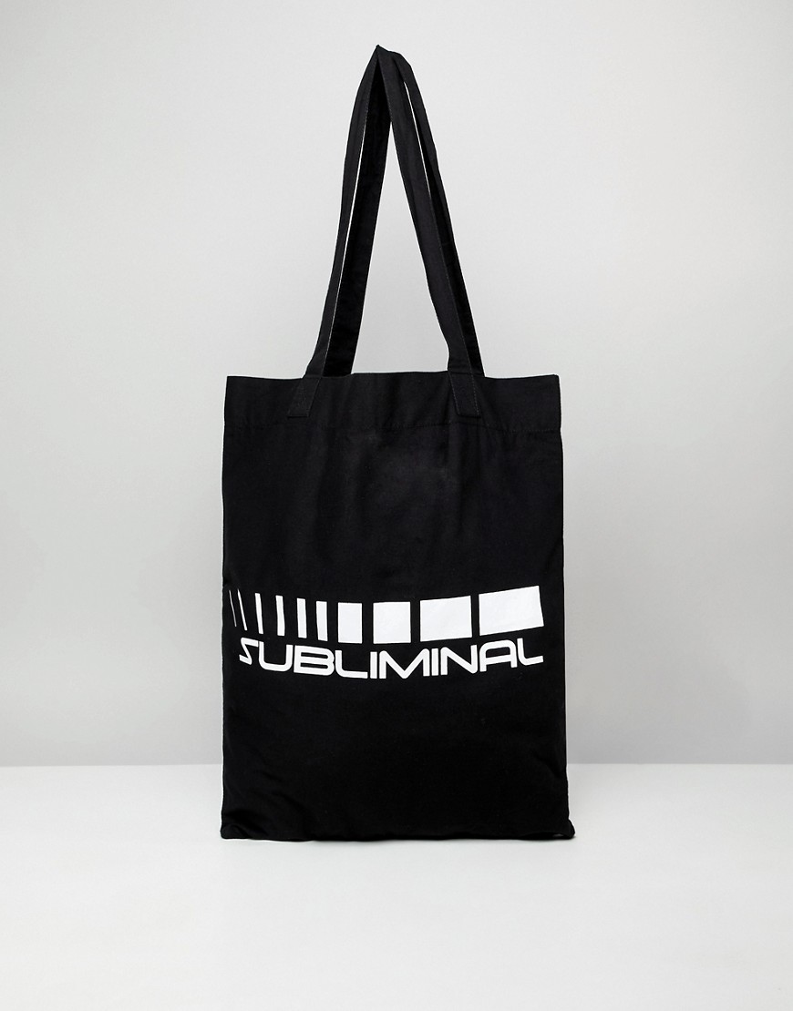 фото Черная сумка-тоут с принтом asos design-черный