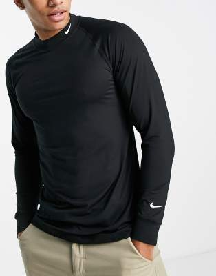 фото Черная термофутболка с ложным воротником nike golf vapor dri-fit-черный