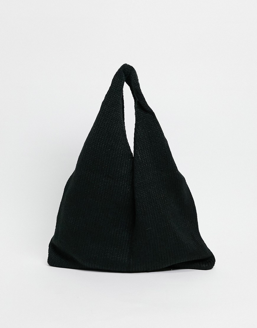 Сумки для покупок Черная трикотажная сумка-тоут ASOS DESIGN-Черный