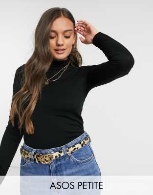 Футболки и майки Черная водолазка ASOS DESIGN Petite ultimate-Черный цвет