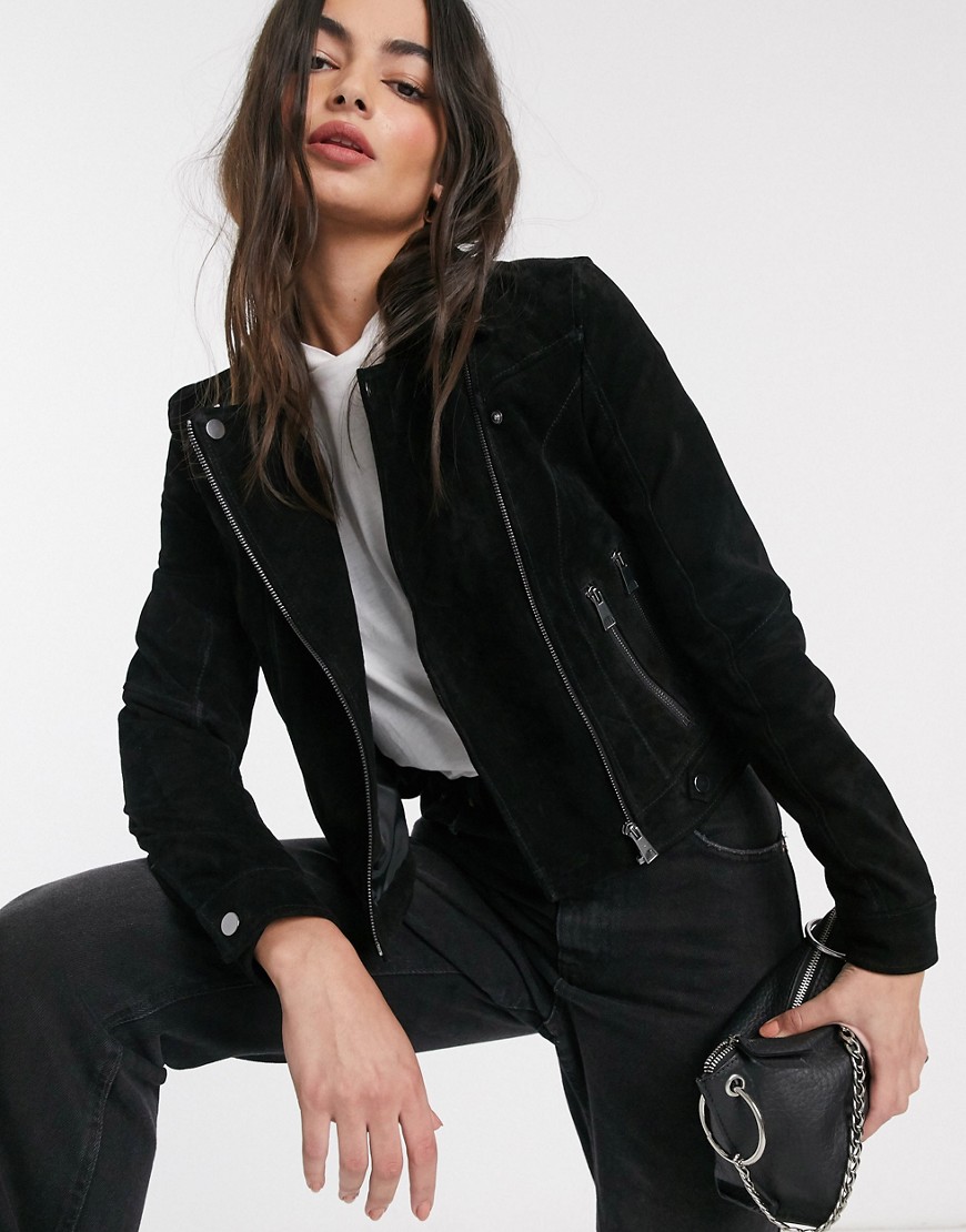 Черная замшевая куртка Vero Moda-Черный цвет