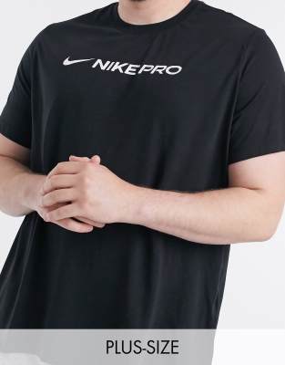 фото Черная футболка с логотипом nike plus pro training-черный nike training