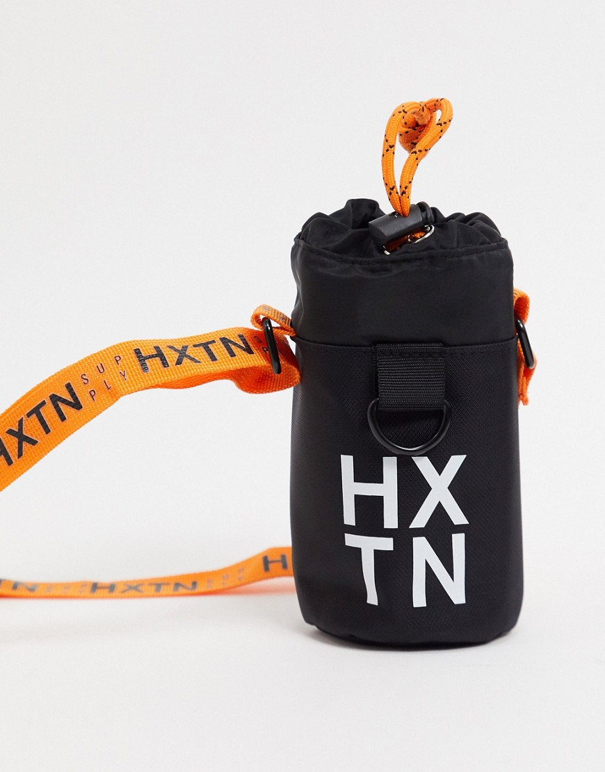 фото Черная сумка для бутылки с оранжевым ремешком hxtn supply-черный