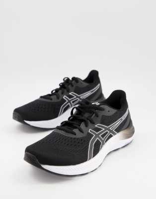 фото Черно-белые кроссовки asics running gel excite 8-черный цвет