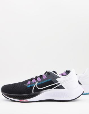 фото Черно-белые кроссовки nike running air zoom pegasus 38-черный цвет