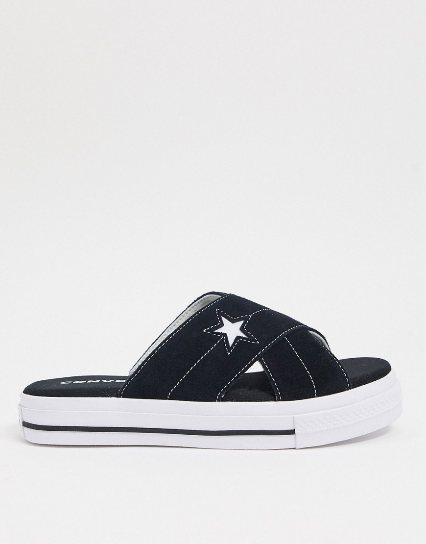 фото Черно-белые сандалии с отделкой в виде звезд converse-белый