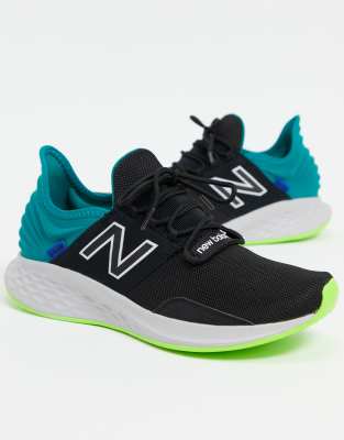 фото Черно-бирюзовые кроссовки new balance running roav-черный