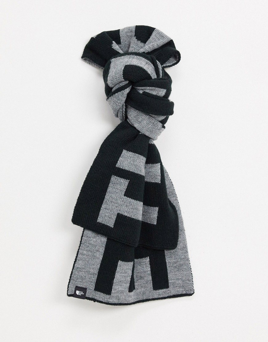 фото Черно-серый шарф с логотипом the north face