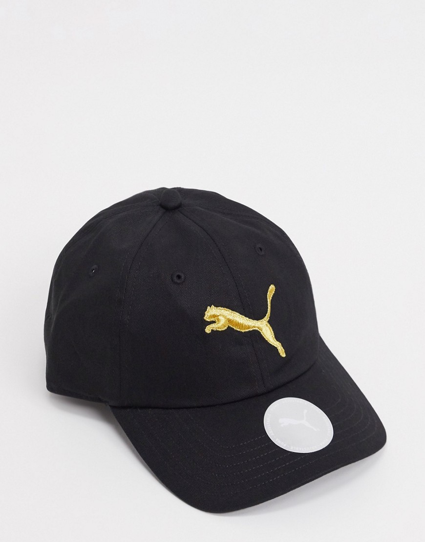 фото Черно-золотистая кепка с логотипом puma-черный