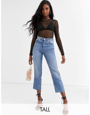 фото Черное боди с сетчатыми вставками missguided tall-черный