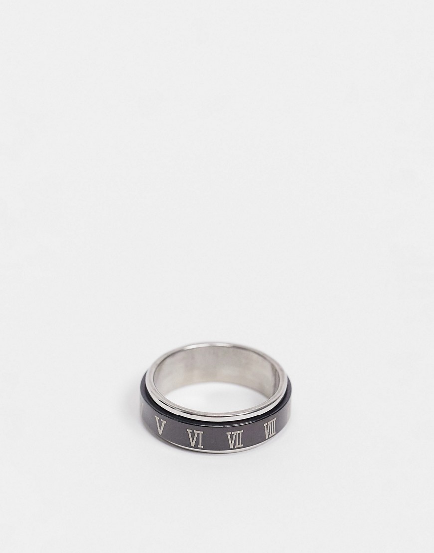 фото Черное кольцо с принтом римских цифр topman-черный цвет