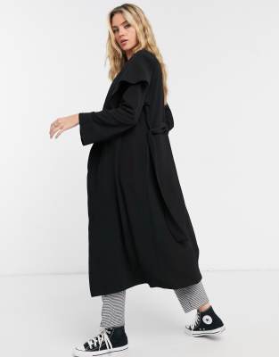  Черное мягкое пальто ASOS DESIGN-Черный цвет