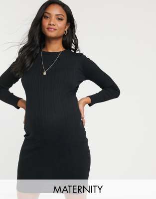 фото Черное облегающее платье в рубчик new look maternity-черный