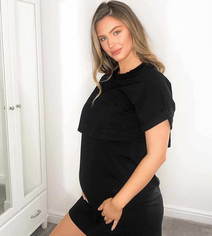 фото Черное платье-футболка для кормления asos design maternity-черный asos maternity - nursing