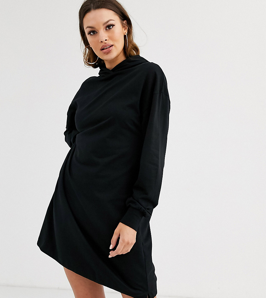 фото Черное платье-свитшот с капюшоном asos design tall-черный asos tall
