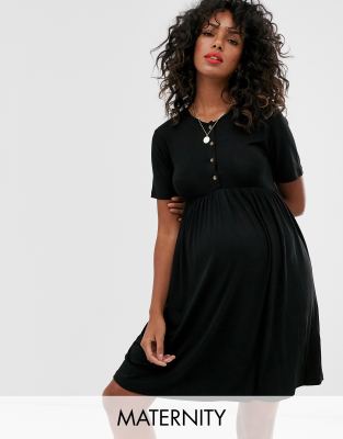 фото Черное свободное платье для кормления new look maternity-темно-синий