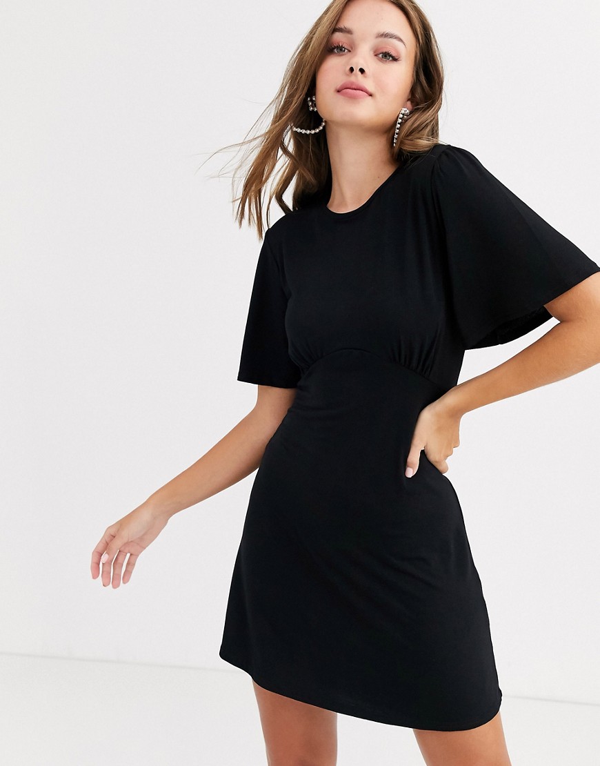 фото Черное свободное платье мини new look-черный
