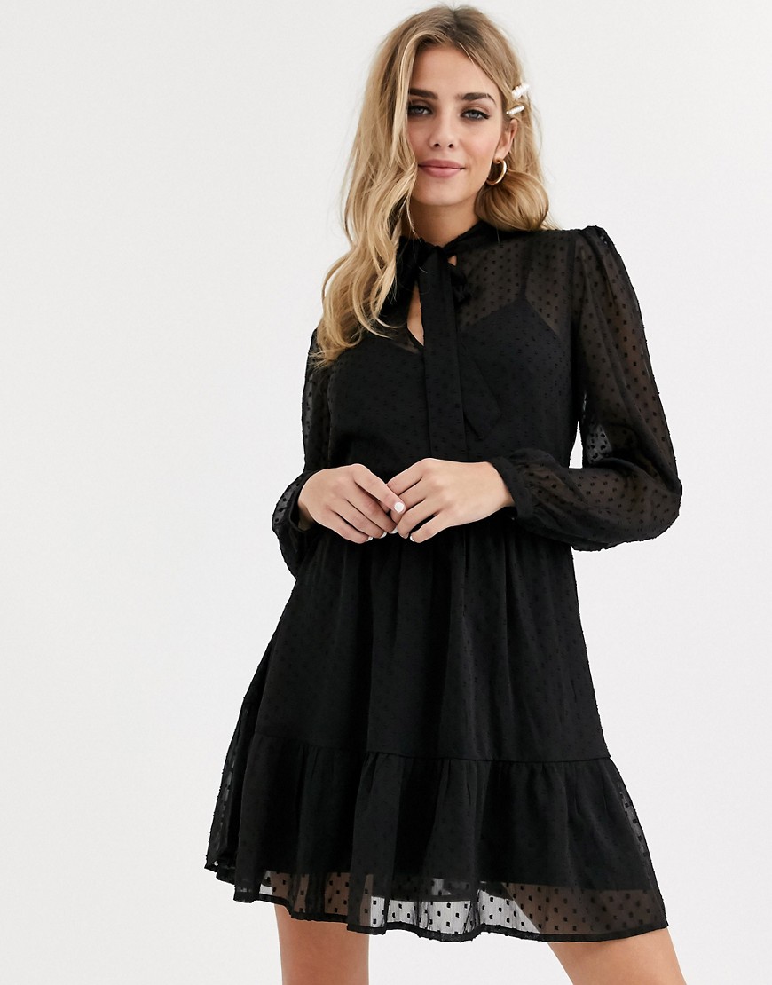 фото Черное свободное платье miss selfridge-черный