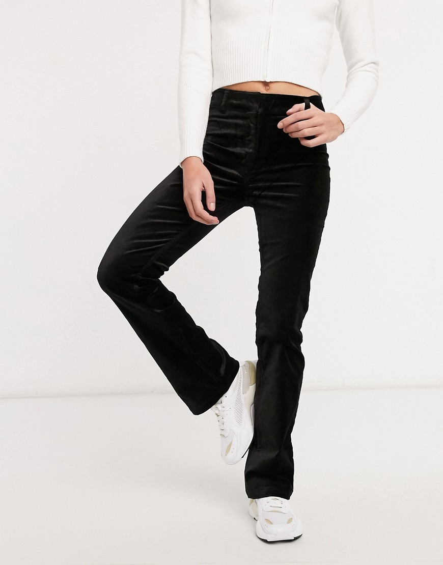 Черные бархатные брюки Weekday Rydel-Черный