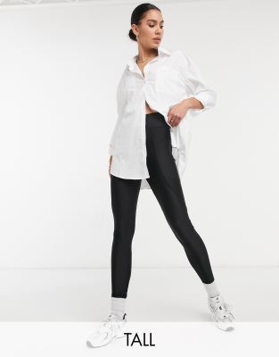 фото Черные блестящие леггинсы topshop tall-черный