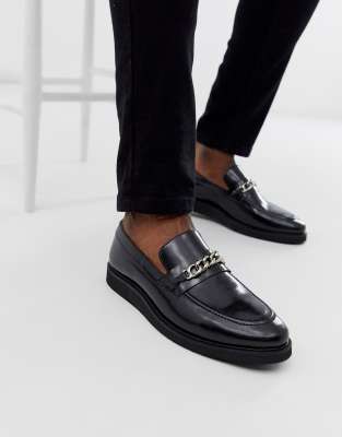 Base London обувь лоферы мужские Milo Loafers in Black Hi Shine