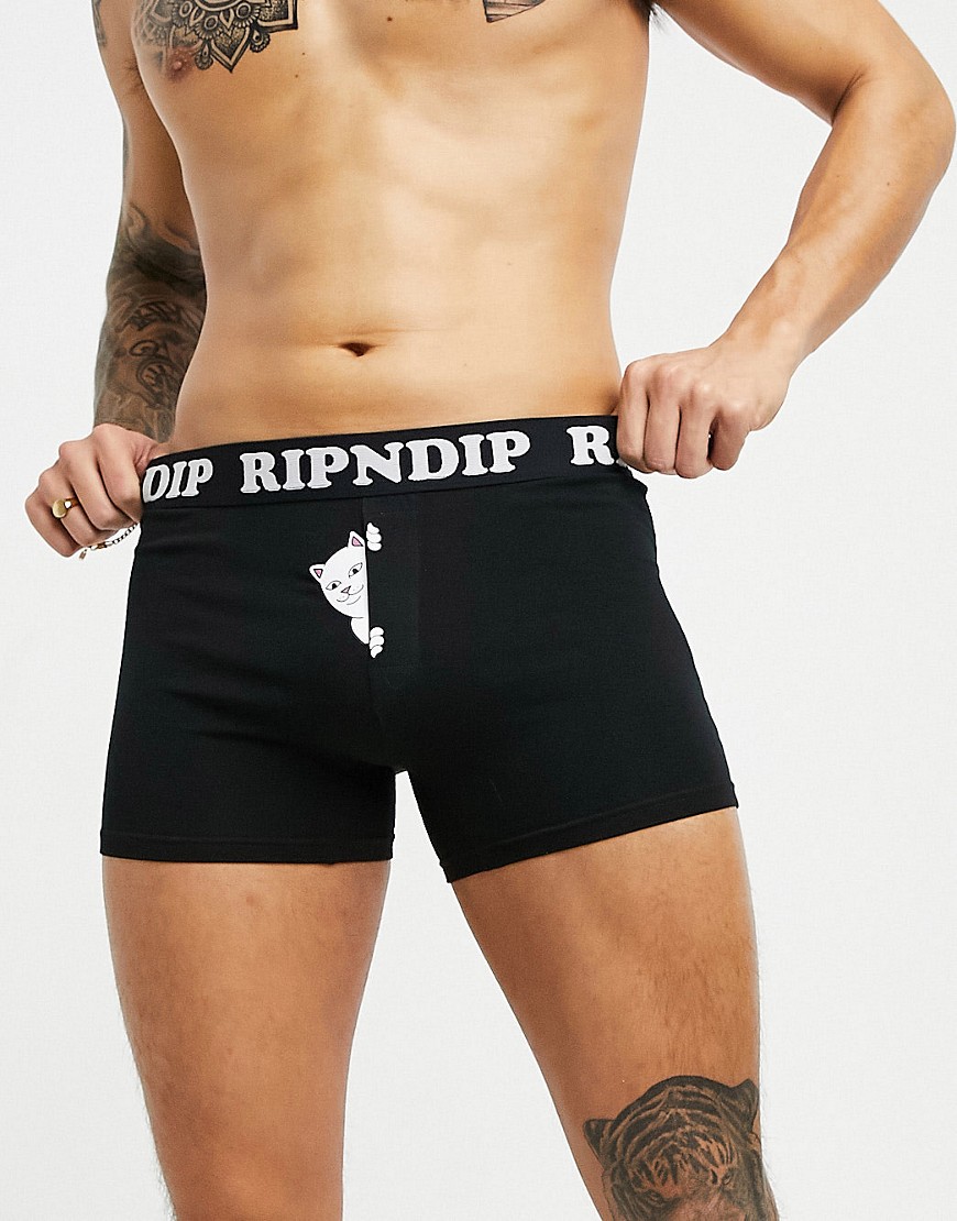фото Черные боксеры с принтом ripndip peek a nermal-черный цвет rip n dip