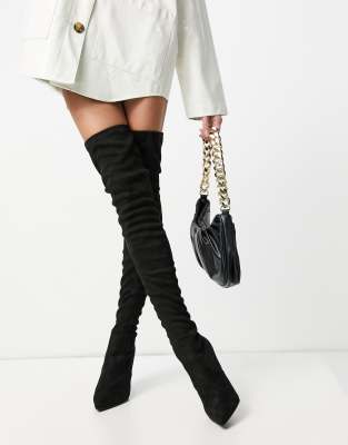 Черные ботфорты на каблуке Steve Madden-Черный