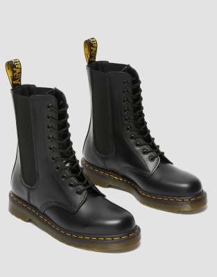 фото Черные ботильоны со шнуровкой dr martens 1490 harper-черный цвет