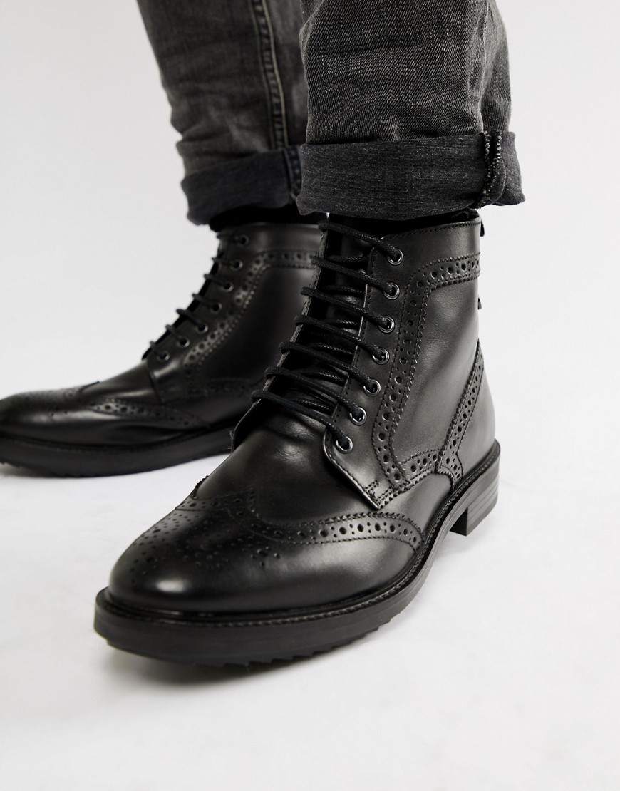 фото Черные ботинки-броги base london hopkins-черный