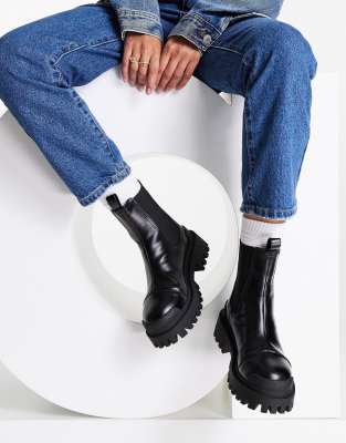 Обувь Черные ботинки челси на массивной подошве ASOS DESIGN Alas-Черный цвет