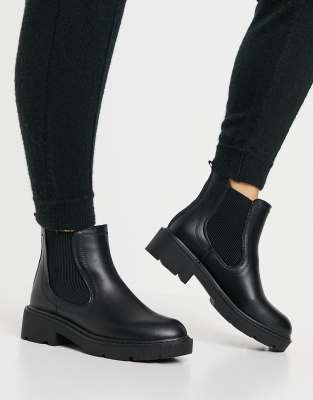 Ботильоны  Asos Черные ботинки челси на плоской массивной подошве Schuh Ailsa-Черный цвет