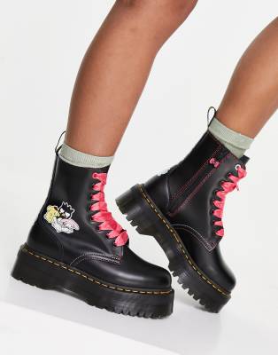 фото Черные ботинки dr martens x hello kitty & friends jadon-черный цвет