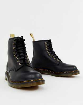 фото Черные ботинки из искусственной кожи с 8 парами люверсов dr martens 1460-черный