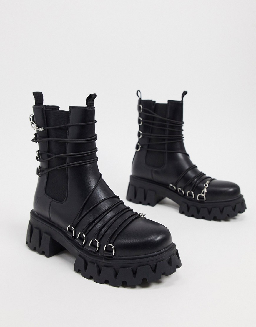 фото Черные ботинки на массивной подошве koi footwear-черный