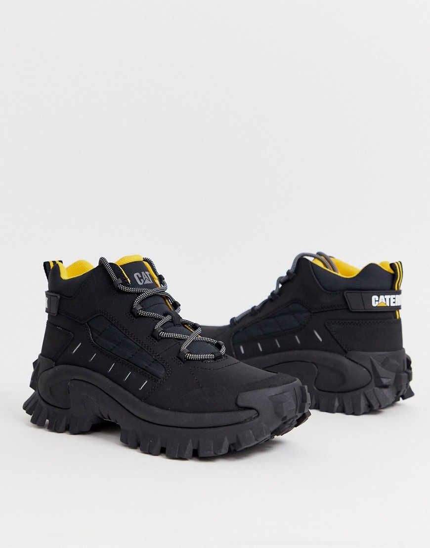 фото Черные ботинки на толстой подошве cat resistor-черный cat footwear