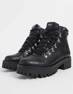Черные ботинки с крокодиловым узором Steve Madden-Черный