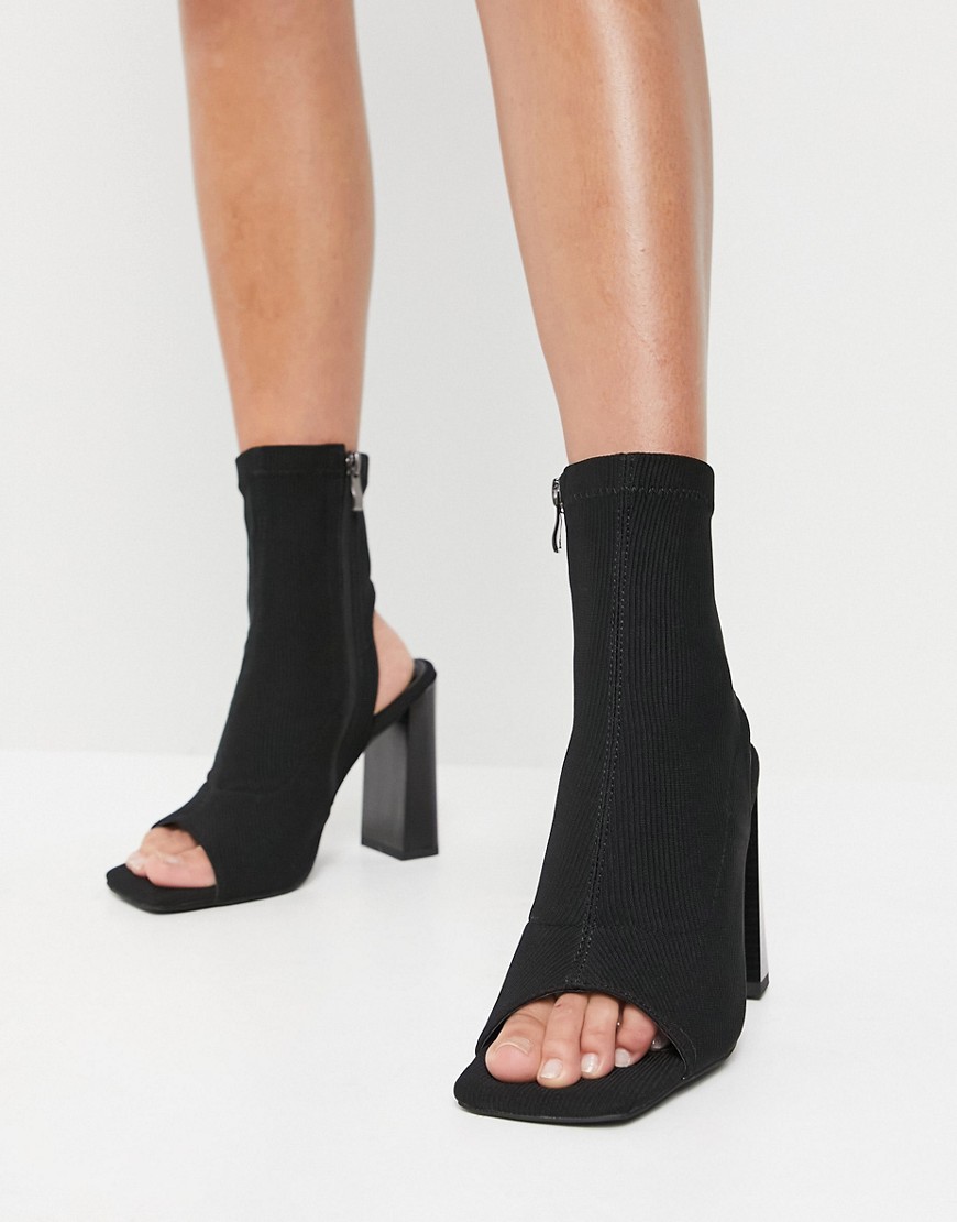 Черные ботинки с открытым носом Simmi London Avis-Черный цвет