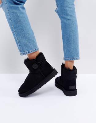 ugg mini bailey button black