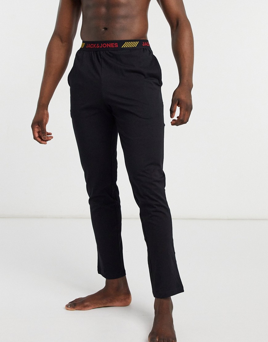 фото Черные брюки для дома с логотипом на поясе jack & jones-черный цвет