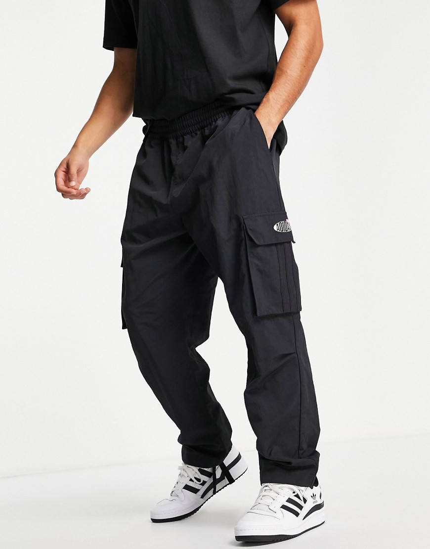 фото Черные брюки карго adidas originals area 33-черный цвет