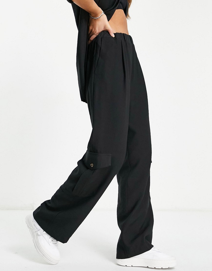 Черные брюки прямого кроя в утилитарном стиле -Черный цвет TOPSHOP 103289502