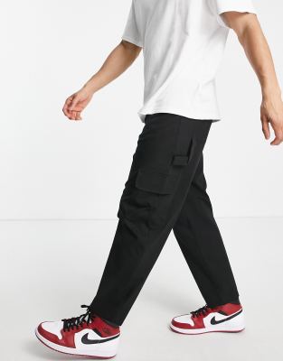 Черные брюки с карманами и широкими штанинами ASOS DESIGN-Черный цвет