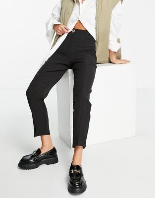  Черные брюки-сигареты с разрезами River Island-Черный цвет