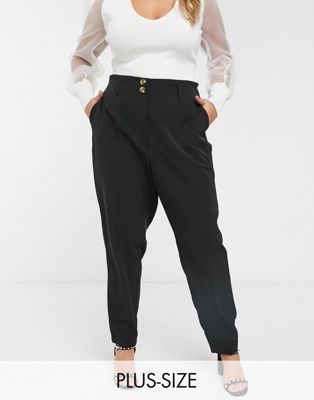фото Черные брюки в стиле милитари new look curve-черный new look plus