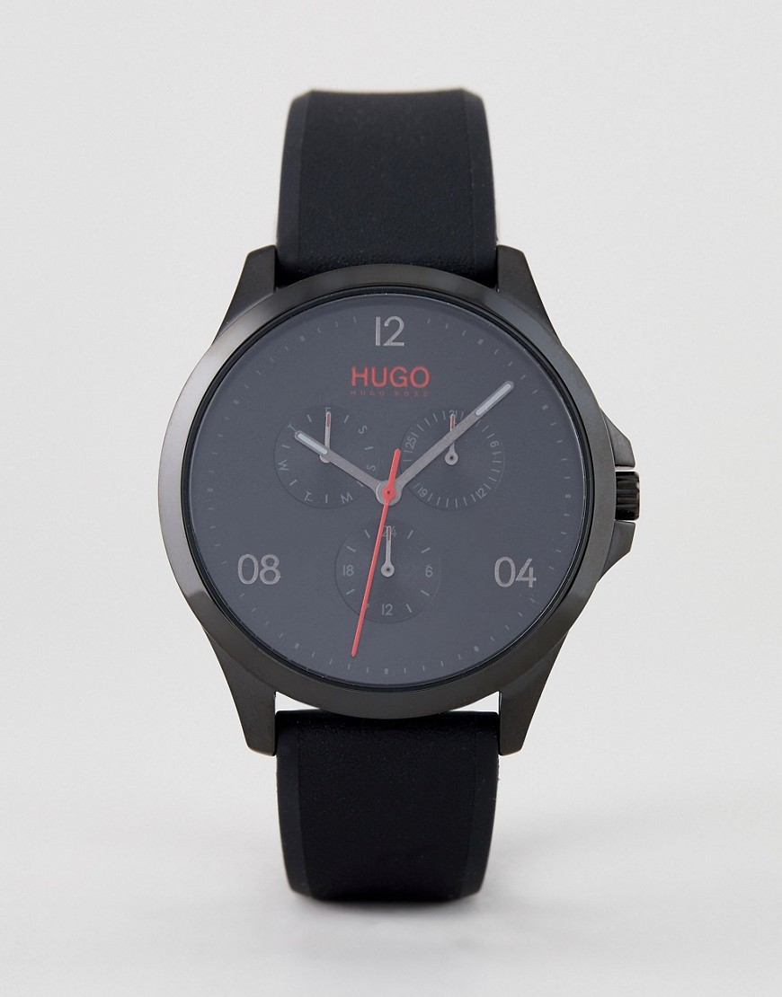 фото Черные часы с силиконовым ремешком hugo 1530034 risk-черный
