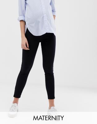 Черные джеггинсы с посадкой над животом New Look Maternity-Черный
