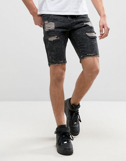 Черные джинсовые шорты мужские